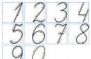 Numeromallit leikkaamiseen tulostettavaksi, venäläiset numerot, roomalaiset numerot